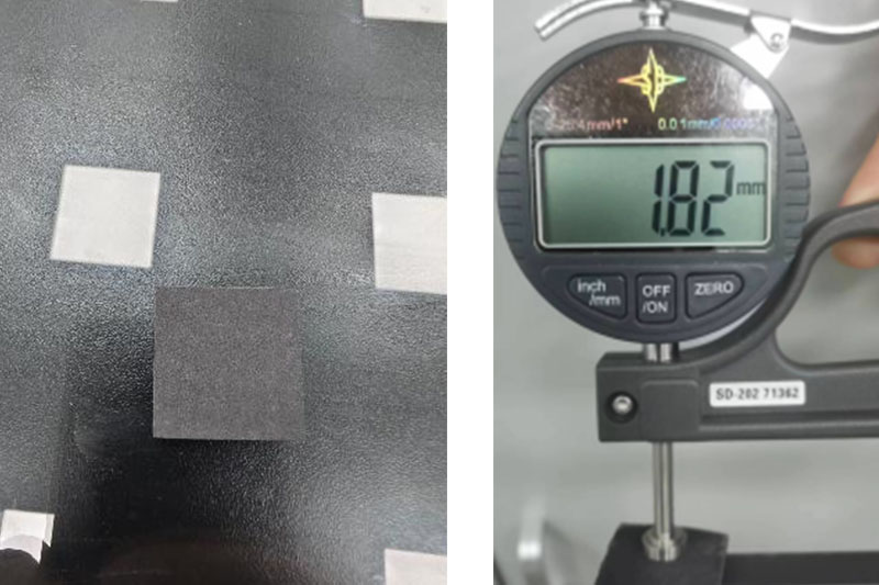 高壓縮性碳纖維導熱墊片壓縮回彈測試